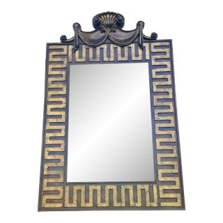 Large 58 1/2” Decorator Neoclassic Greek Key Swag Top Mirror For Sale