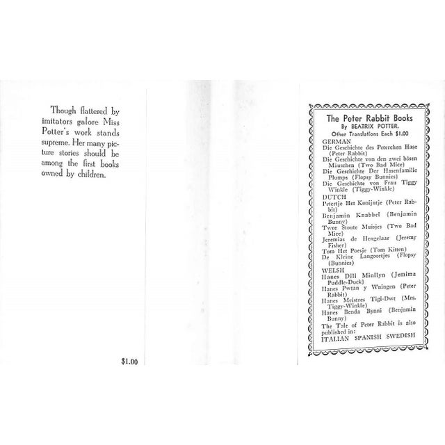 POTTER, Beatrix [59] pp. Frederick Warne & Co., Inc. 1938 5 1/2" x 4 1/4" The Tale of Mrs. Tittlemouse is a book written...