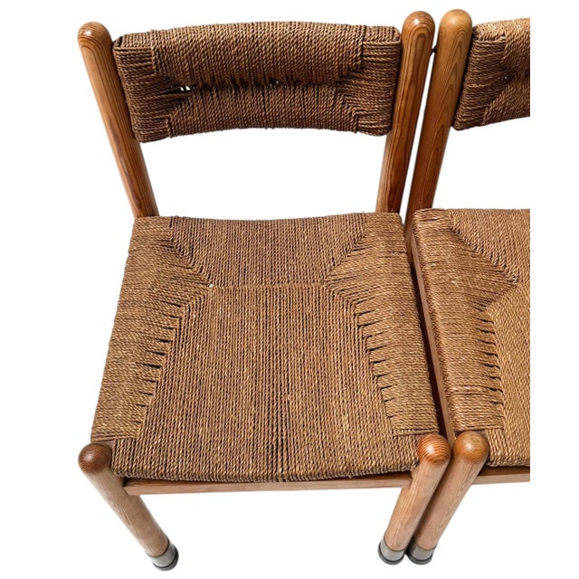 Mid-Century Modern Dining Room Chairs in the style of Charlotte Perriand, 1950s, Set of 4 For Sale - Image 15 of 16