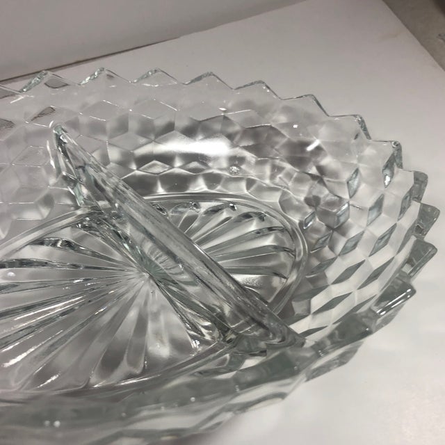 Vintage Crystal Divided Relish Serving Dish Chairish