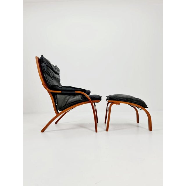 Set of Mid-Century Modern Lounge Chair and Ottoman by Swedese, 1960 For Sale - Image 12 of 18