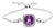 .925 Sterling Silver 10mm Cushion Cut Amethyst Gemstone and Diamond Accent Lariat 4”-10” Adjustable Bolo Bracelet (H-I Color, SI1-SI2 Clarity) For Sale