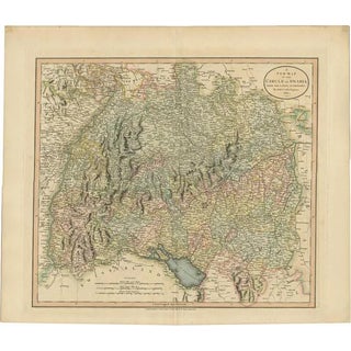 Antique Map of the Swabia Region of Germany by Cary, 1811 For Sale