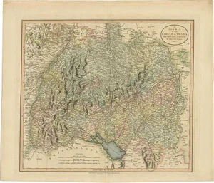 Antique Map of the Swabia Region of Germany by Cary, 1811