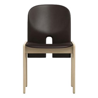 Wood and Leather 121 Chair by Afra & Tobia Scarpa For Sale