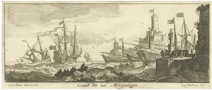 Lucas Vorsterman after Jan Peeters, Maritime Scene in the Aegean Archipelago with Fortifications & Ships, 1680, Print