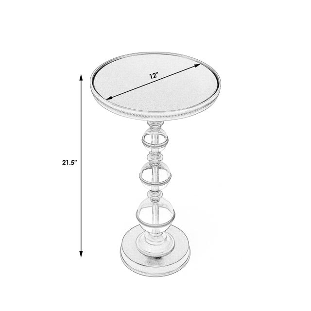 Transitional Forella Granite & Acrylic Pedestal Accent Table, Black, Bronze, Clear For Sale - Image 3 of 6