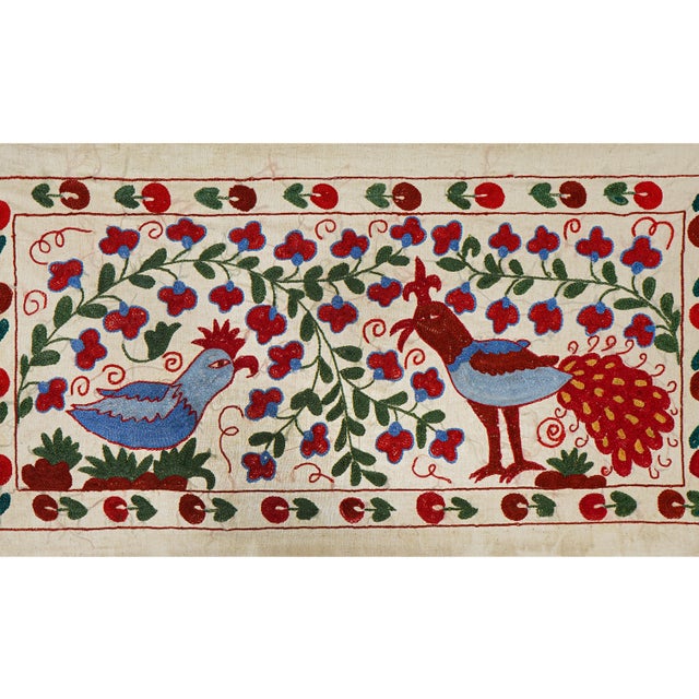 Vintage Suzani from Samarkand, circa 1900s. Dimension; 19.7'' x 38" inches /50 x 96 cm / 1'6'' x 3'1'' Material: 100%...