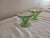 Federal Glass Vintage 1930's Depression / Uranium Glass Federal Glass Paneled Optic Sherbets (2) For Sale - Image 4 of 6