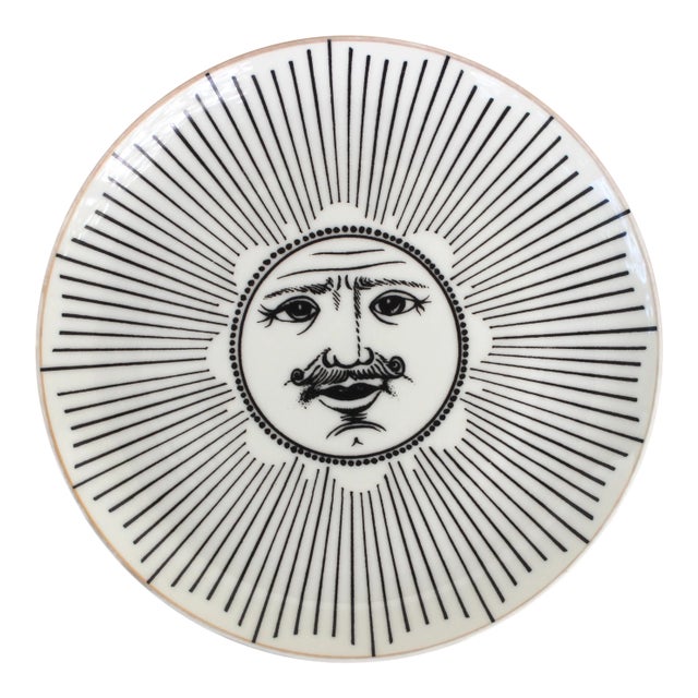 1960s Porcelain Plate "Soli E Lune" by Piero Fornasetti For Sale