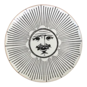 1960s Porcelain Plate "Soli E Lune" by Piero Fornasetti