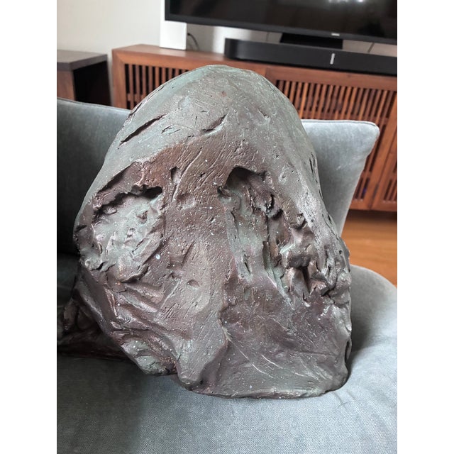 French 1980s Original Bronze Sculpture of a Girls Head, Marked “Andrea, Sculpted ‘84” For Sale - Image 3 of 9