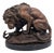 Antoine Louis Barye, Lion and Serpent, 1800s, Bronze on Marble Base For Sale