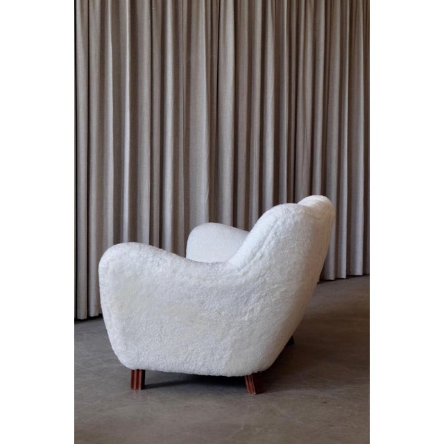 Swedish Sheepskin Sofa, 1950s For Sale - Image 4 of 14