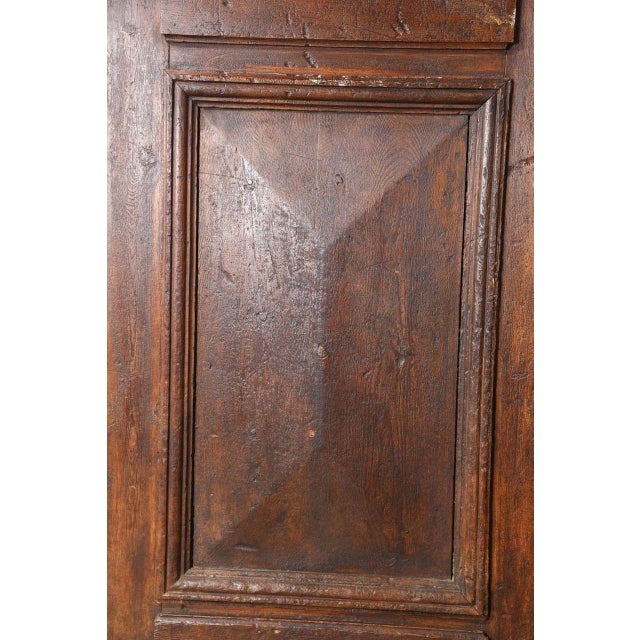 Antique French Painted Double Entry Doors With Transom Wood and Wrought Iron For Sale - Image 13 of 18