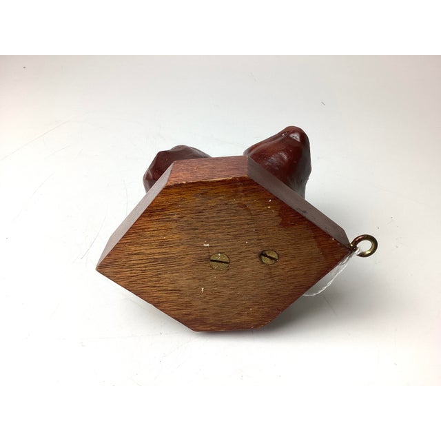 1930s 1930s Folk Art Hand Carved Wood Terrier Dog Wall Sculpture For Sale - Image 5 of 5