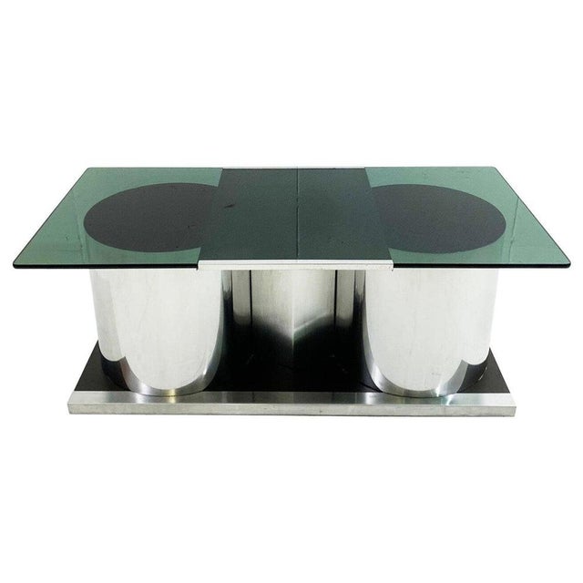 Modular Coffee Table in Chrome and Smoked Glass, Italy, 1970s For Sale - Image 14 of 14