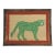 Green Leopard Expressionist Minimalism Double Border Burnt Sienna Sepia Raw Umber Original Painting by Cleo Plowden For Sale