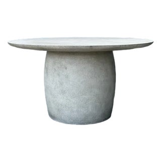 Vintage Boho Textured Pedestal Dining Table For Sale