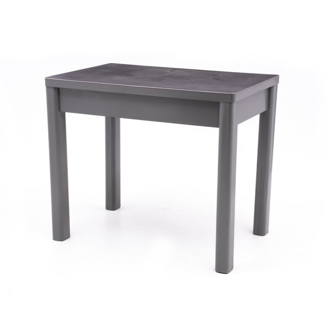 Metal Globe-Wernicke Industrial Streamliner Tanker Grey Desk Work Table 1940's For Sale - Image 7 of 15