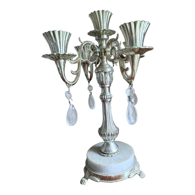 Vintage Mid-Century 5 Arm Rococo Style Candelabra, Circa 1950s For Sale