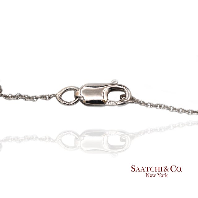 18k(750) White Gold Natural Diamond Square Shape Pendant Necklace With Chain For Sale - Image 11 of 12