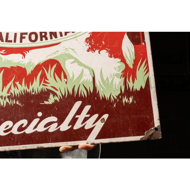 Burnt Orange Vintage Ruchti Bros Beef SSP Advertising Sign For Sale - Image 8 of 8