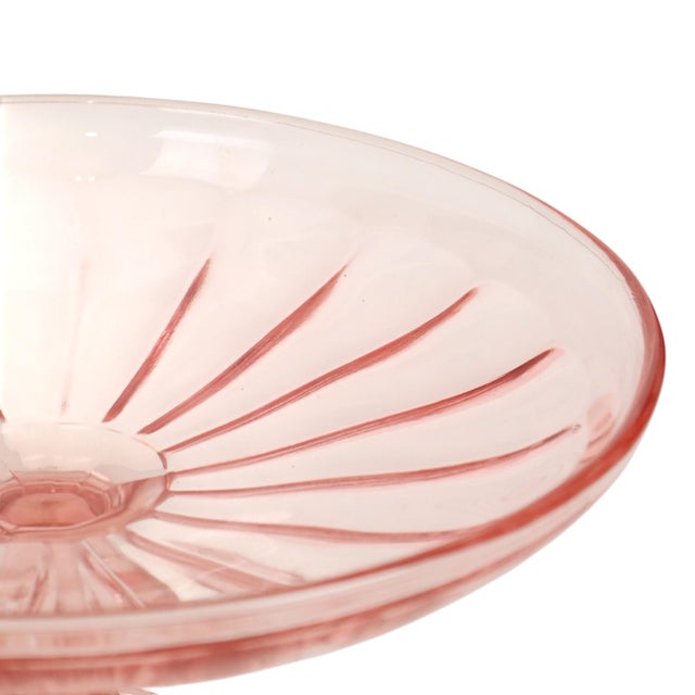 Art Deco Pink Tall Fruit Bowl in Glass, 1930s For Sale - Image 15 of 18