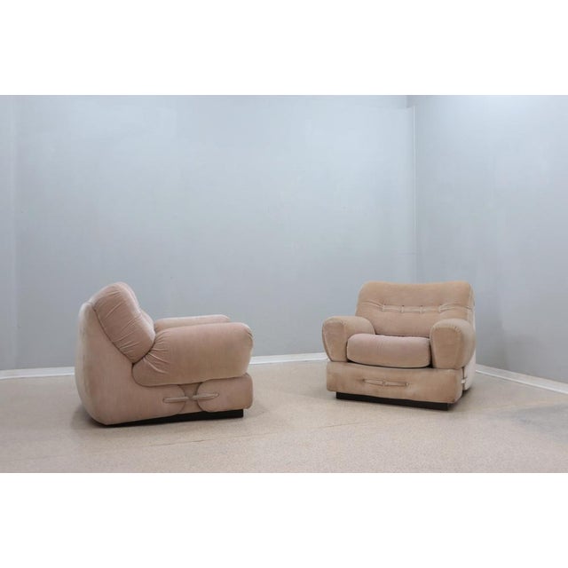 Textile Set of Vintage Velvet Armchairs by Guido Faleschini, 1970s For Sale - Image 7 of 9