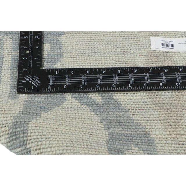 2010s Vintage Soft Blue Ikat Rug, 10'00 X 13'08 For Sale In Dallas - Image 6 of 10