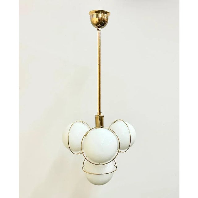German Brass 3-Arm Chandelier from Leola, 1980s For Sale - Image 6 of 7