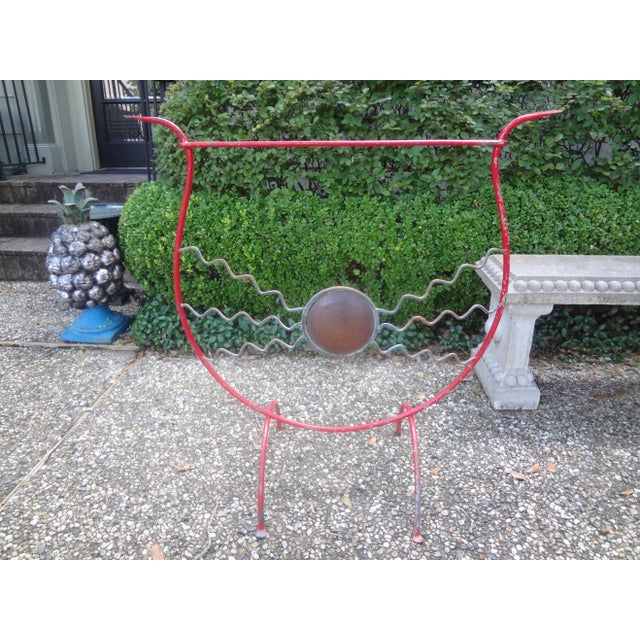 French Modern Mixed Metal Fire Place Screen For Sale - Image 11 of 11