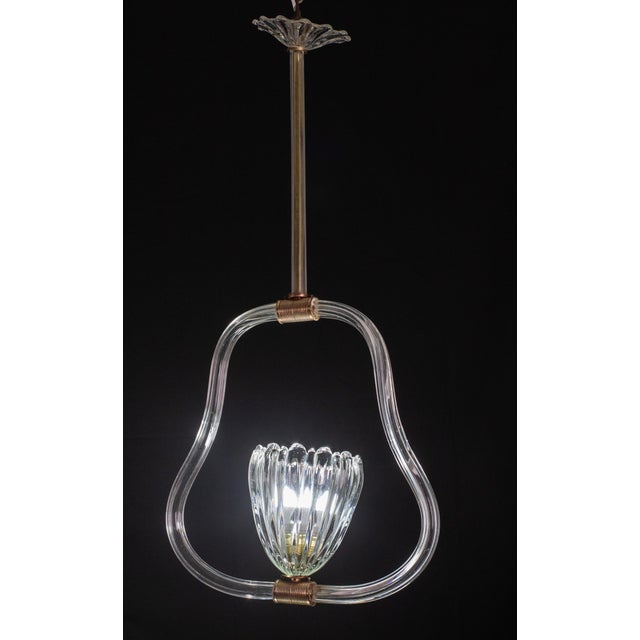 Pretty Murano chandelier attributed to Ercole Barovier. The chandelier measures 80 centimeters in height, 43 centimeter...