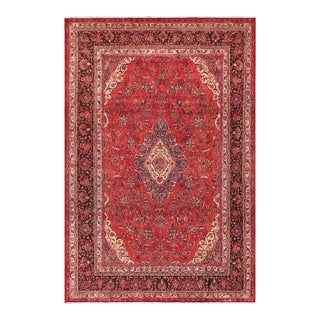 Persian Vintage Kashan Red/Brown Wool Rug - 9'0'' X 11'10'' For Sale