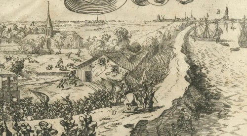 First Sparks of the Eighty Years War in Oosterweel, 1632, Paper Original Prints