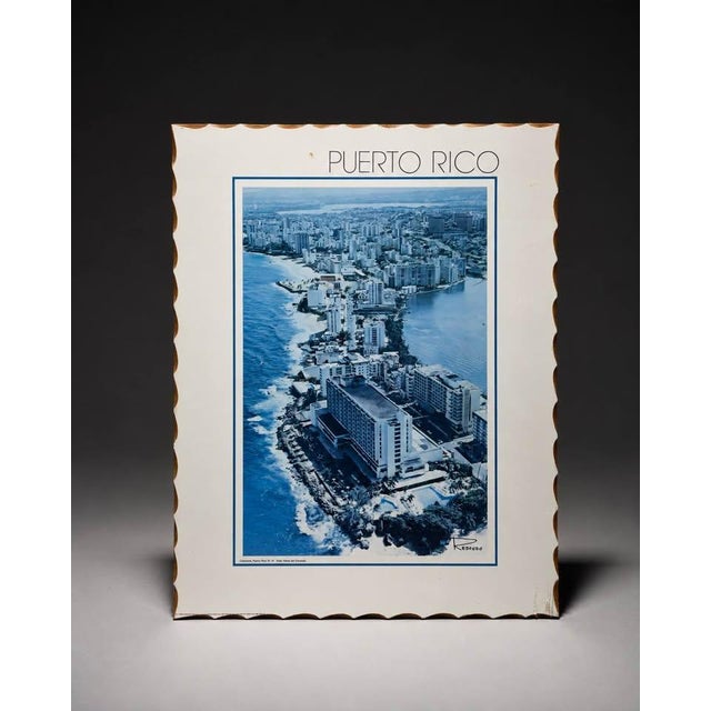 Blue Puerto Rico Coastal Cityscape Wall Art For Sale - Image 4 of 4