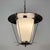 Black Metal and White Opaline Lantern with Brass, France, 1950s For Sale - Image 10 of 18