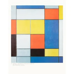 1991 After Piet Mondrian "Composition With Red, Blue and Yellow-Green", Full-Color Parisian Print