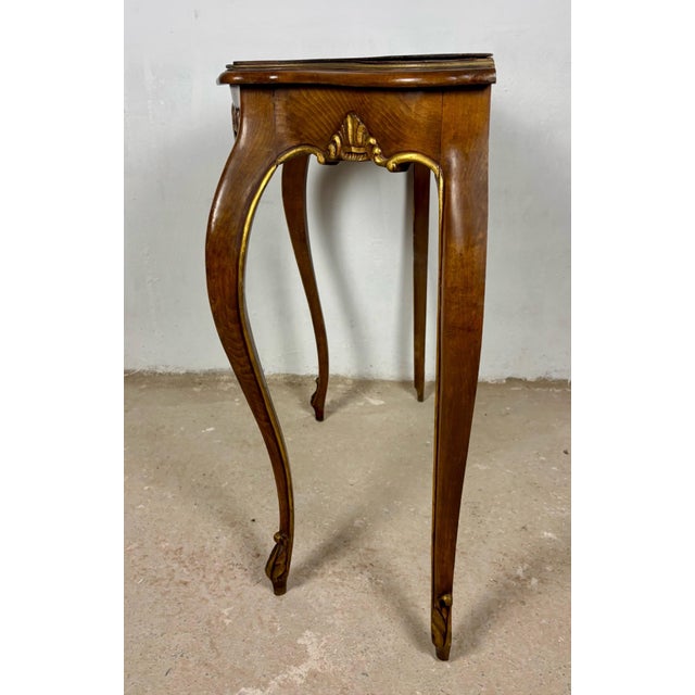 French Louis XV Style Walnut Console Table, 1930s For Sale - Image 9 of 11