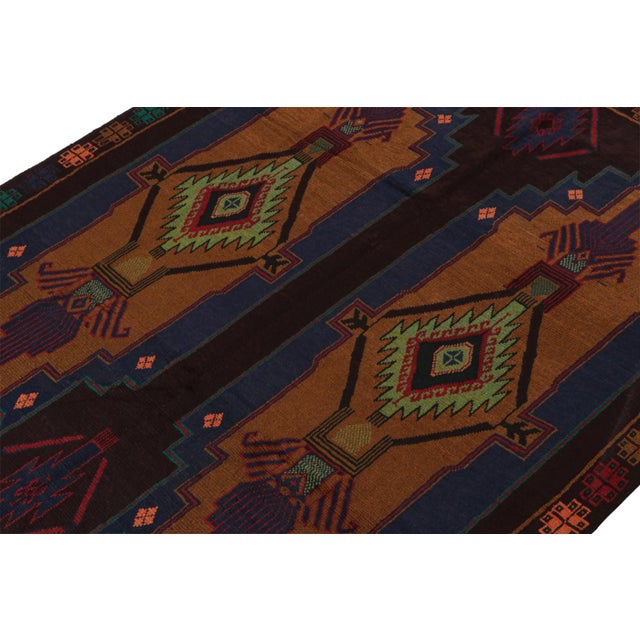 Rug & Kilim Rug & Kilim's Baluch Kohistani Rug in Rust With Geometric Medallions For Sale - Image 4 of 7
