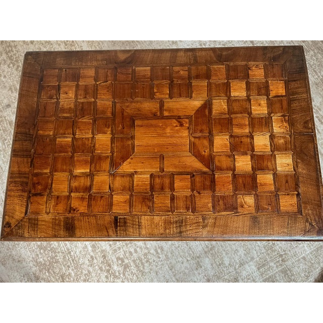 European Walnut Parquet Occasional Table, Circa 1920–1940 For Sale - Image 9 of 11
