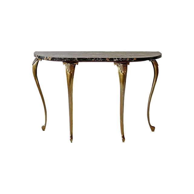 Console Table With Black Marble Top For Sale