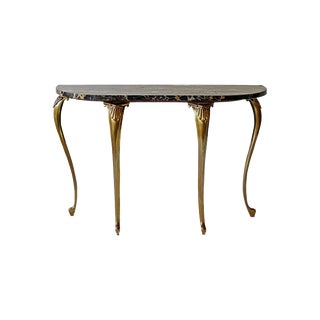 Italian Console Table With Black Marble Top For Sale