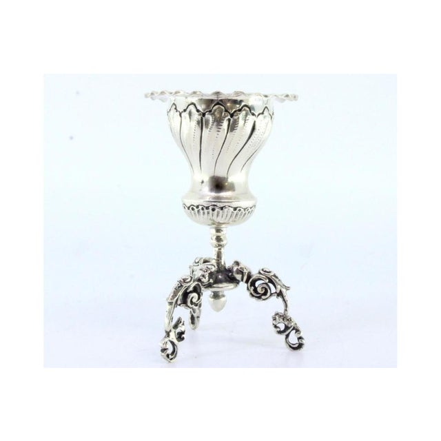 Silver Toothpick Holder with Reliefs, Tall Openwork Feet and Applications For Sale - Image 6 of 7