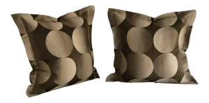 24" Brown and Tan Geometric Jim Thompson Pillows - a Pair