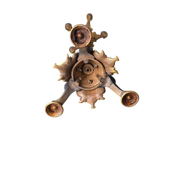 Pair of French Neo-Grec Gilt and Patinated Bronze Five-Light Candelabra, Cast by the Auguste-Maximilien Delafontaine Foundry, Paris, Circa 1870–1885. For Sale In Austin - Image 6 of 8