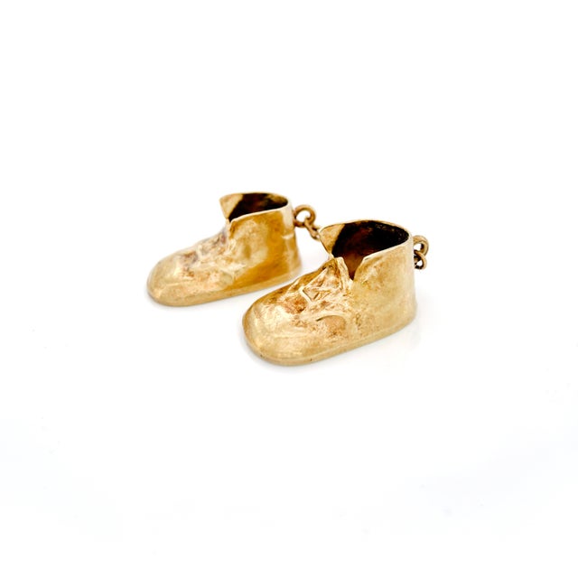 1960s Vintage 14k Baby Shoes Charm For Sale - Image 5 of 14