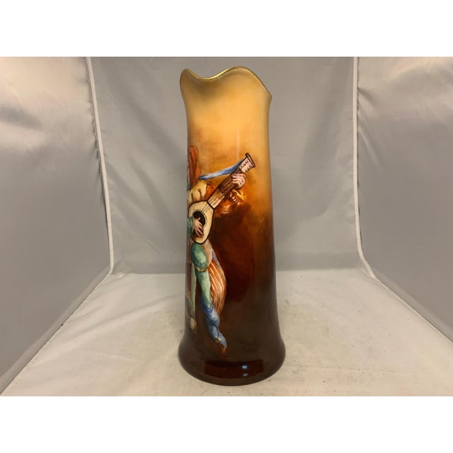 Early 20th Century Early 20th Century Limoges Jean Pouyat Hand Painted Tankard: Jester & Parrot For Sale - Image 5 of 10