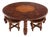 Mid 20th Century Embossed Leather South American Coffee Table 4 Nesting Stools Chairs For Sale