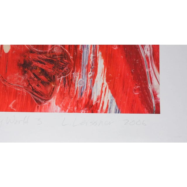 Contemporary Abstract Red & White Print For Sale - Image 3 of 5